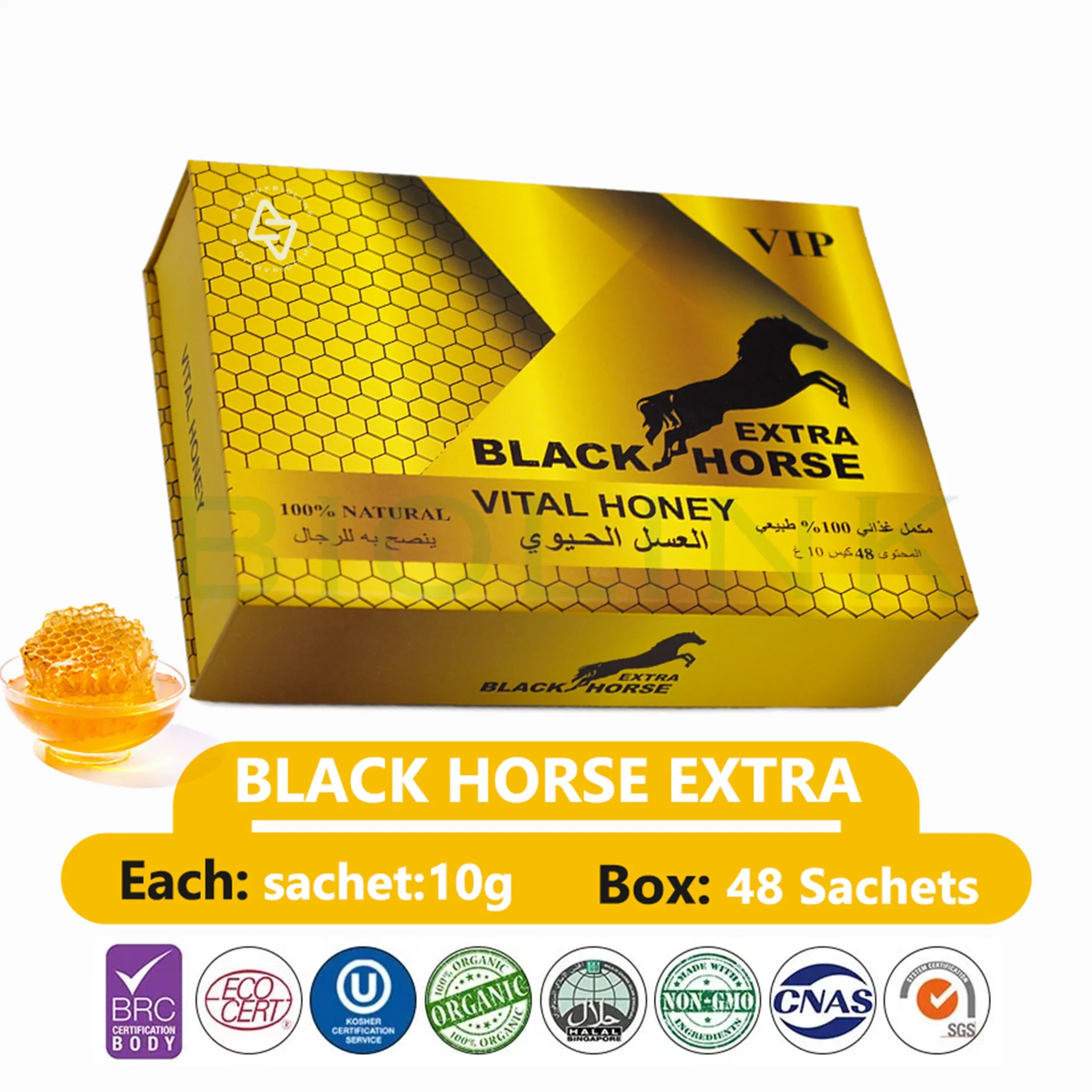 Caballo Negro de acción rápida Extra Disfrute de un rápido refuerzo de energía Miel Real 24 Sachets-10g