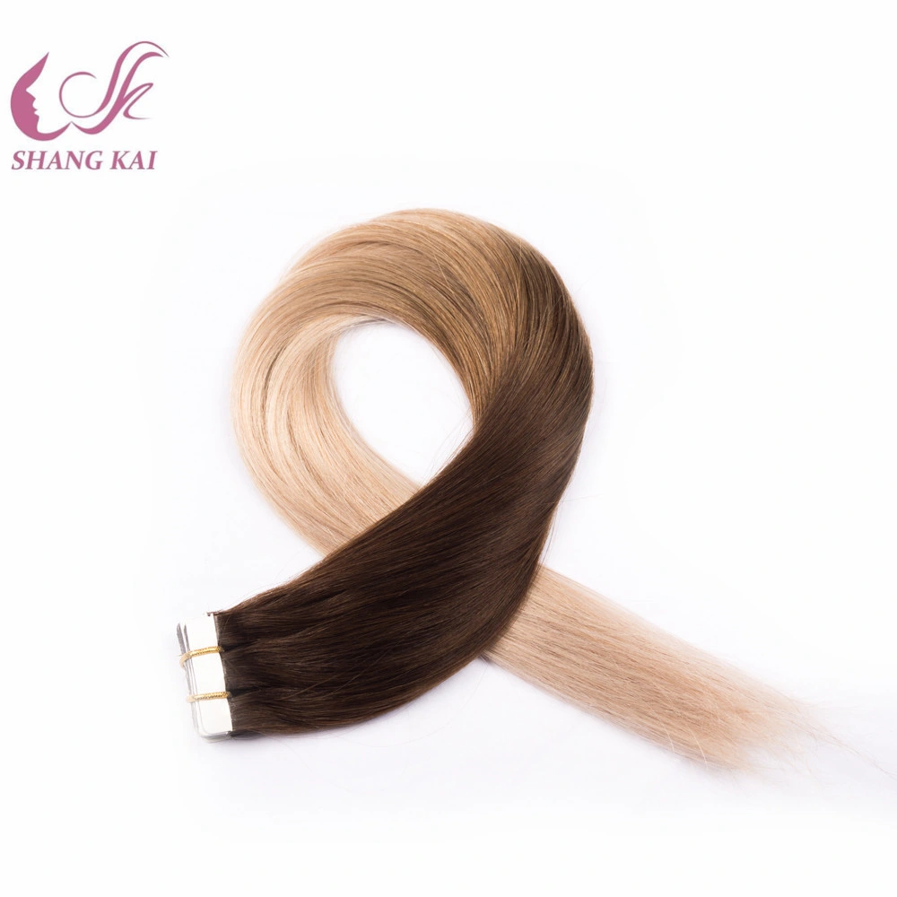 Europa Virgem cutícula cabelo Balayage russo Remy cabelo fita humana Extensões