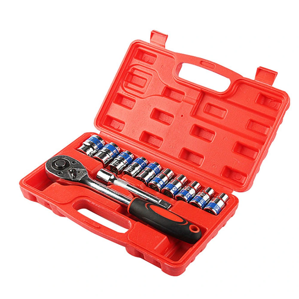 12 PCS Tools Hand Box Kit and Socket Wrench Hardware Case Sets Professional for Car Bicycle Bike Tool Set