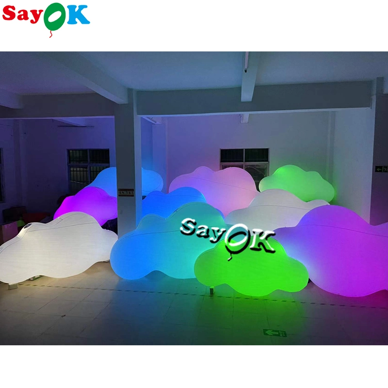 2m PVC Lighting Decorative Balloons LED Inflatable Clouds for Wedding Party Stage