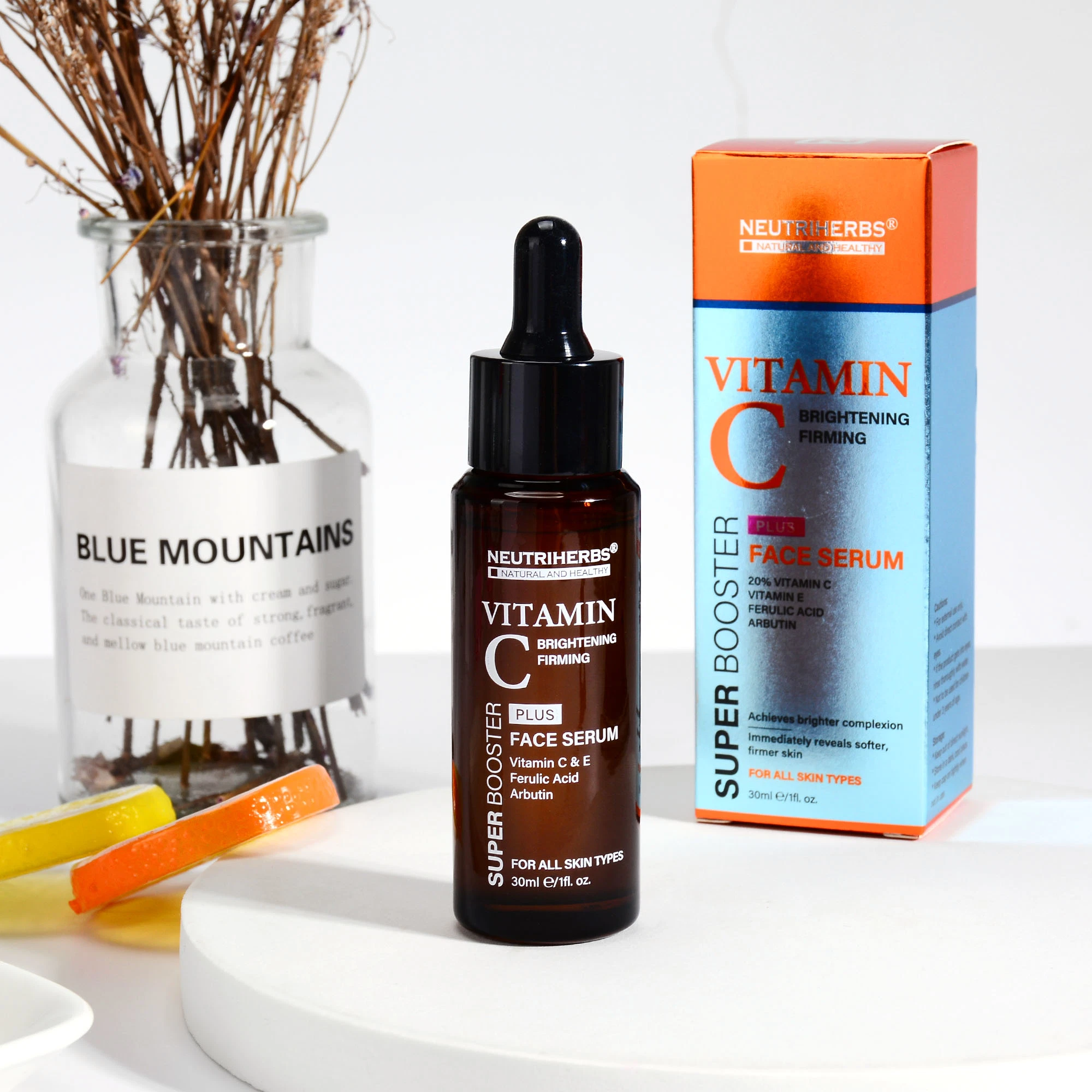 Частная этикетка Skincare 20% VC Anti-Aging осветление Anti-Wrinkle Vitamin C. Плюс сыворотка