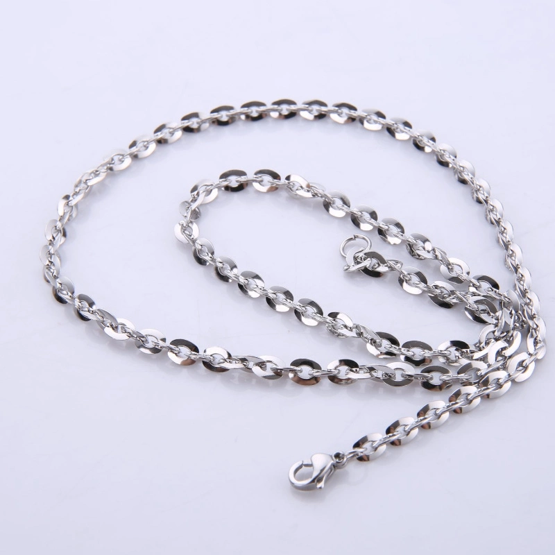 Stainless Steel Necklace Flat Link Cable Chain for Fashion Accessories