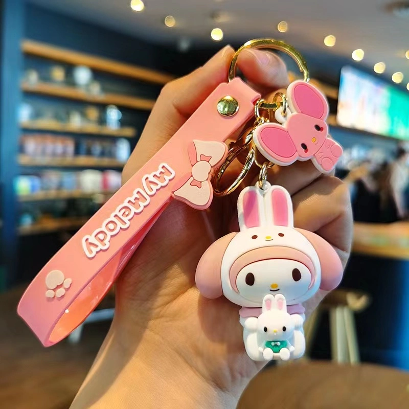 Ruunjoy New Release Sanrio Keychains Silicone Key Ring Keychain PVC Sanrio Accessories Wholesale/Supplier Sanrio Pendants