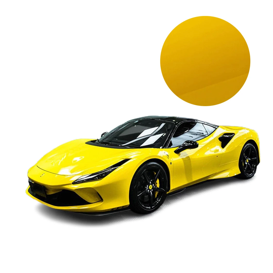 Glossy Candy Film Vehicle Wrapping Film Colored Yellow Car Body Vinyl Wrap Factory Wholesale Car Film