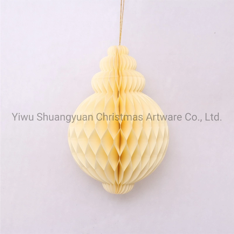 Christmas Paper Honeycomb Ball for Holiday Wedding Party Decoration Supplies Hook Ornament Craft Gifts