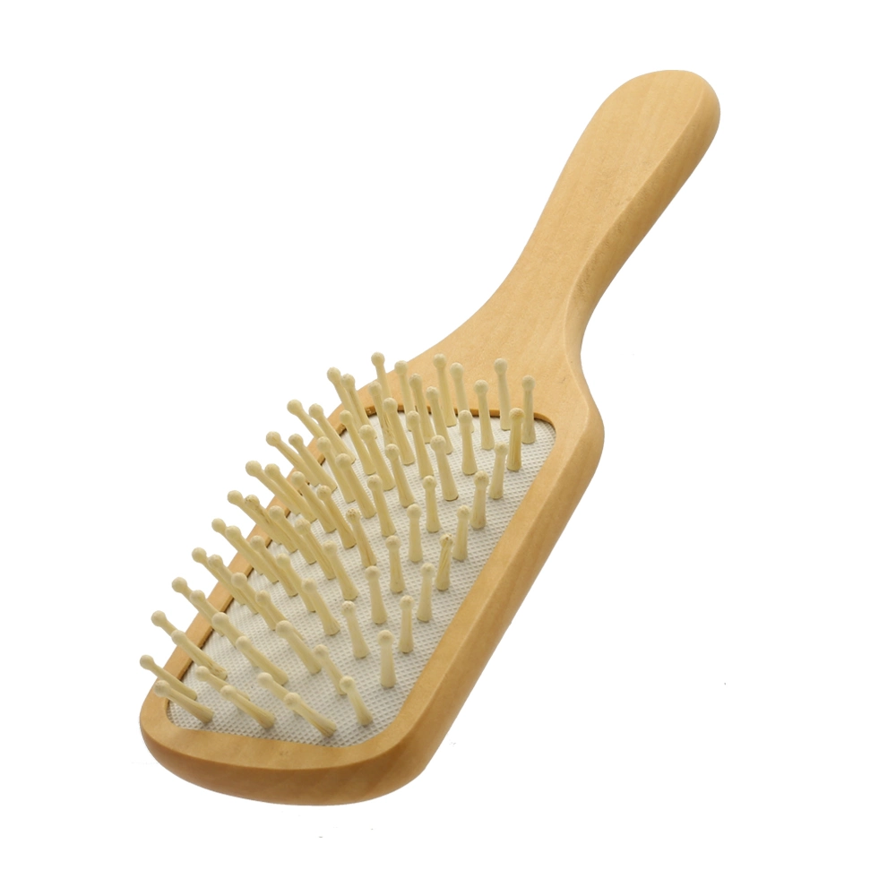 Natural Paddle Massage Wooden Brush with Air Cushion and Wooden Bristle