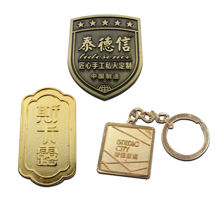 Metal Craft Advertising Brand Logo Label Promotional Gift Anime Coin Sticker Pendant Emblem Name Plate Badge Key Dog Tag Fob