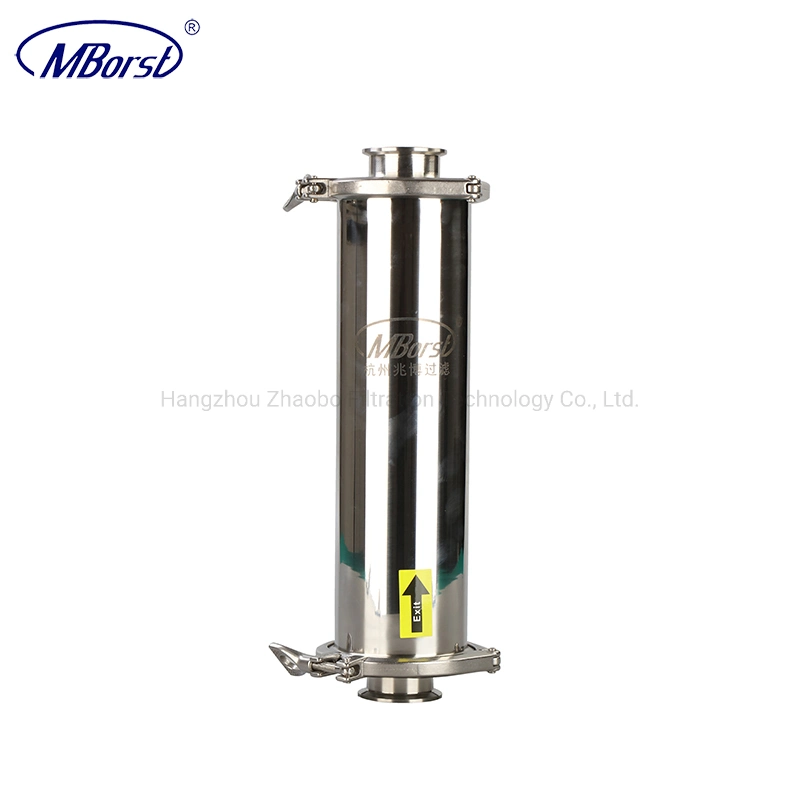 Manufacturer Price Filter Housing Sanitary Stainless Steel 316L Single Round Liquid Pipe Filter for Capsule Filter Cartridge Water Filter Water Purification