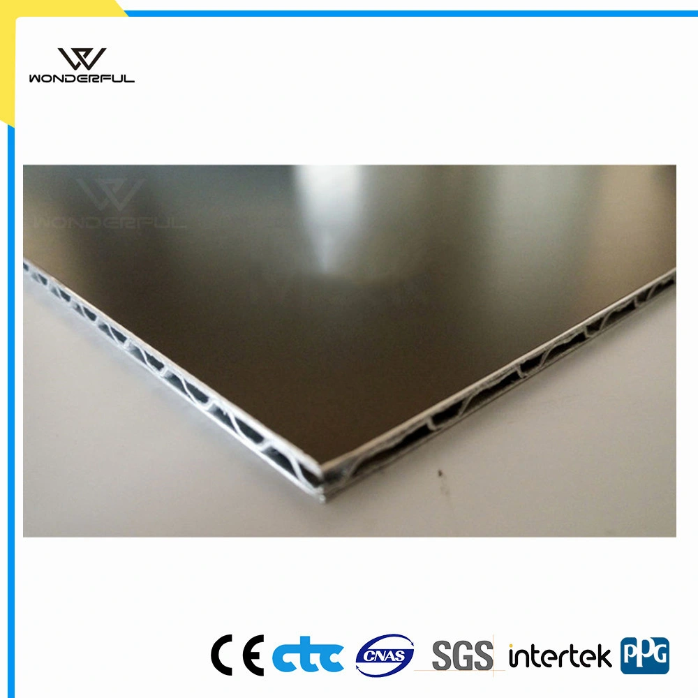 Mirror Finish Fireproof Facade Sandwich Core Composite Panel Outdoor