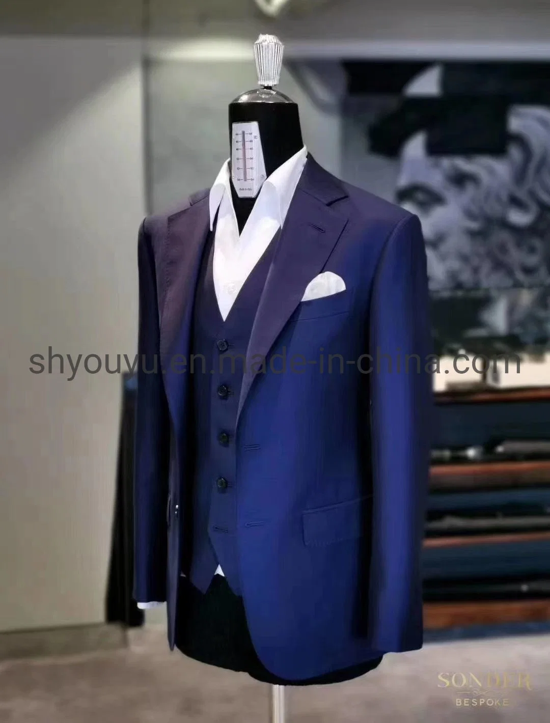 Mtm Royal Blue Suit Jacket Floral Jacquard Men&prime; S Suit Men Suits