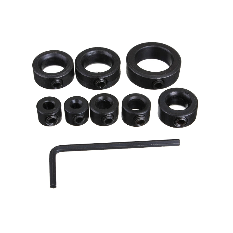 1/8-5/8 Wood Working Drill Bit Stop Collar Ring Set