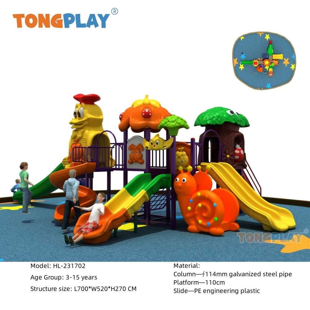 Tongplay Aqua Dome diapositiva exterior de plástico y estructura de escalada Niños amistosos correr para niños de Kindergarten