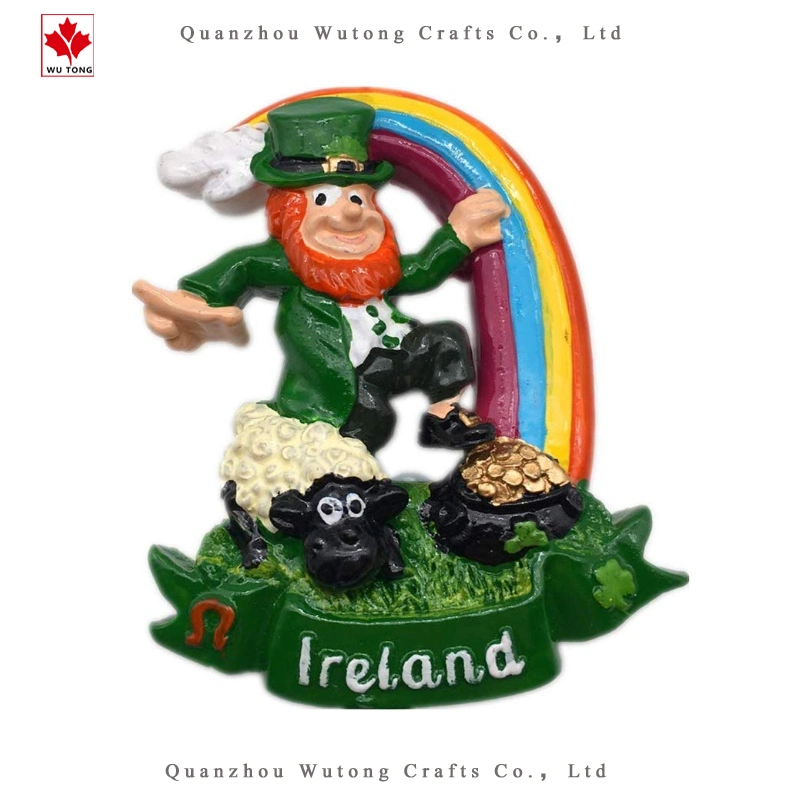 Resin Souvenir Magnet Ireland Feature Cute Figurines Design Resin Fridge Magnet