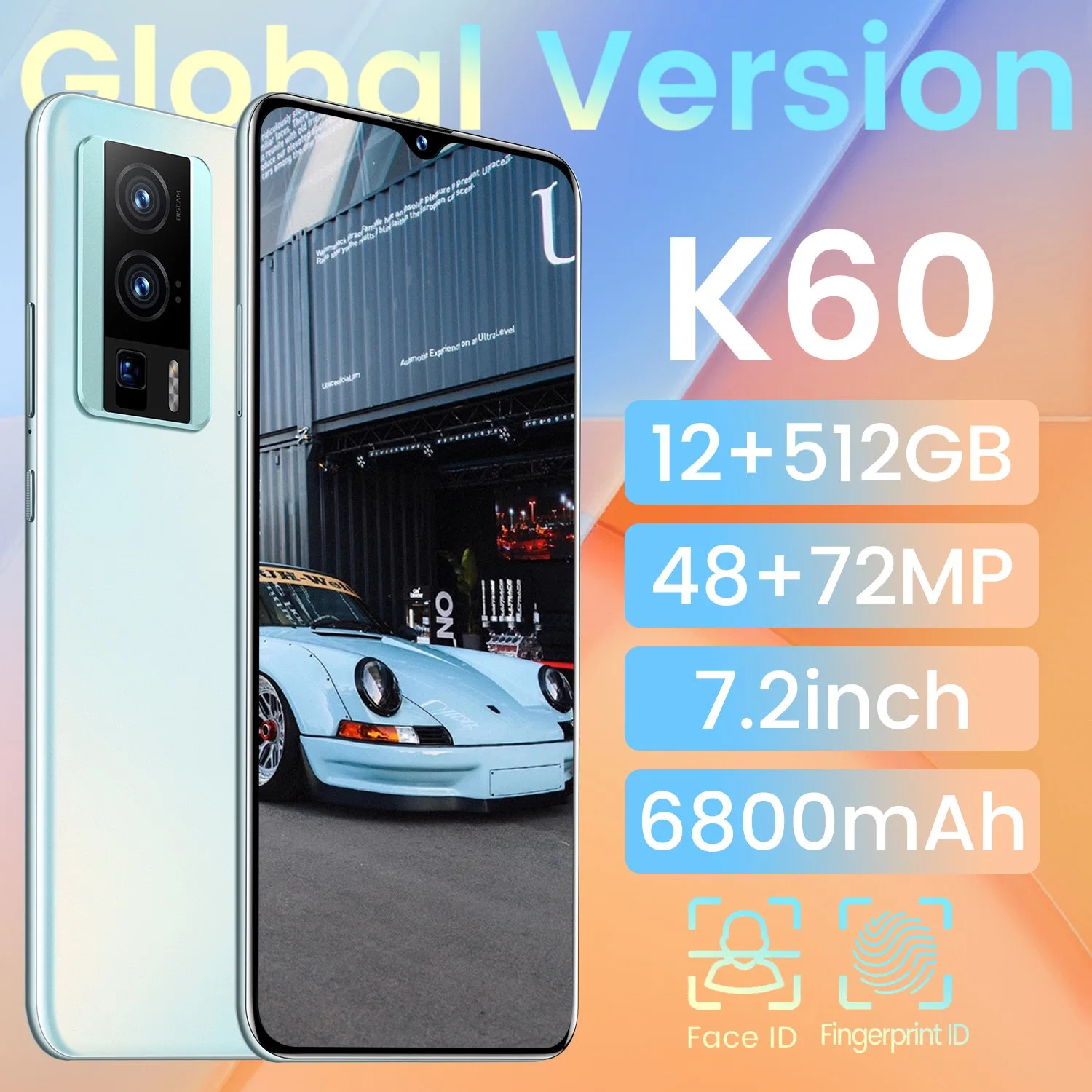 Factory Direct 12+512GB K60 Brand New Mobile Smart Phone Android Smart Mobile Phone, Ready in Stock