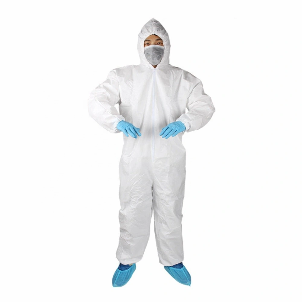 Hot Sale Microporous Film White Surgical Non Woven Fabric Suit Medical Disposable Protective Coverall