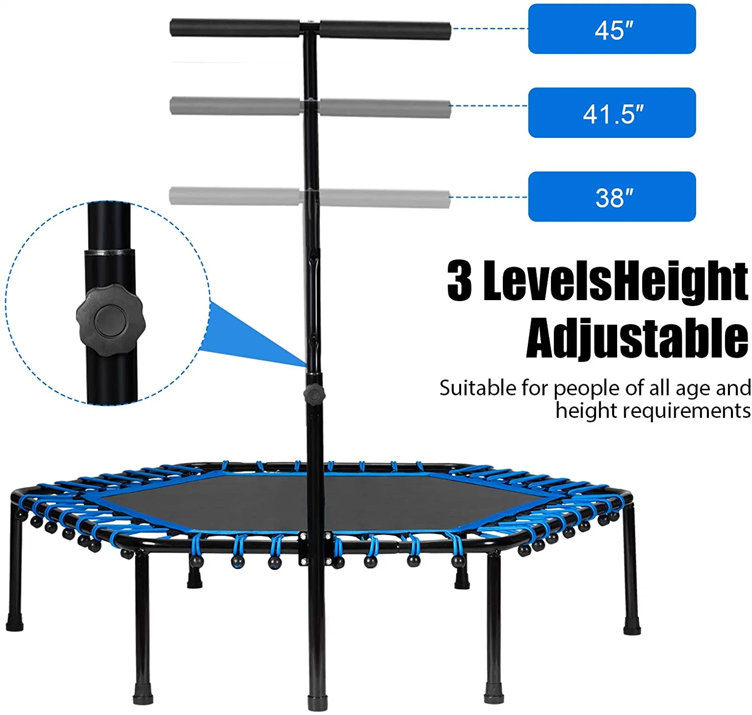 Indoor Exercise Jumping Bed Gym Equipment Hexagon Mini Trampoline