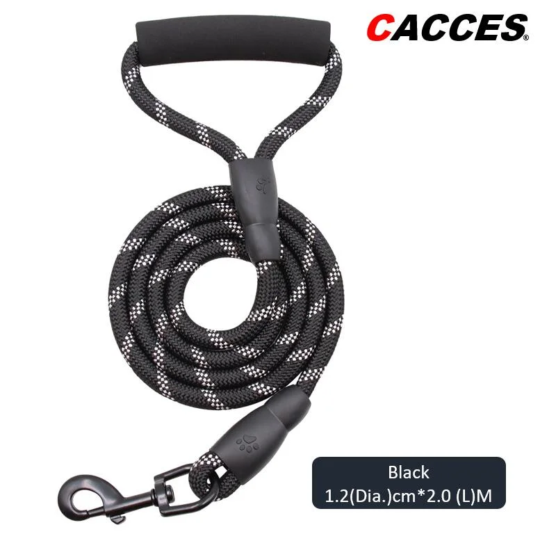 Cacces 5FT Training Lead for Dogs Durable Nylon Training Lead Leash Soft Slip Lead Traction Rope for Dogs 150 Cm PT122L Soft Padded Handle Strong Dog Lead