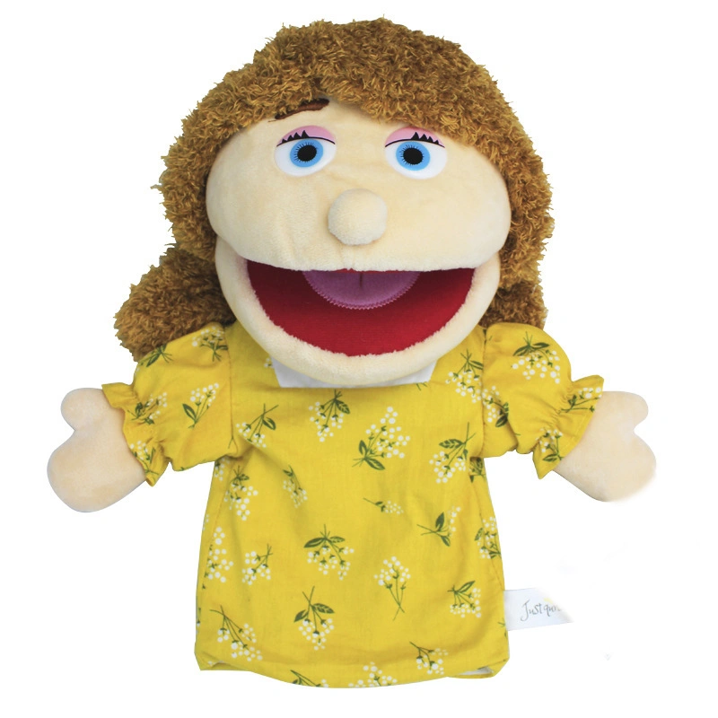 Großhandel/Lieferant Plüsch Spielzeug Familie Hand Puppe Puppe mit Arbeits Mund Geschenk für Kinder