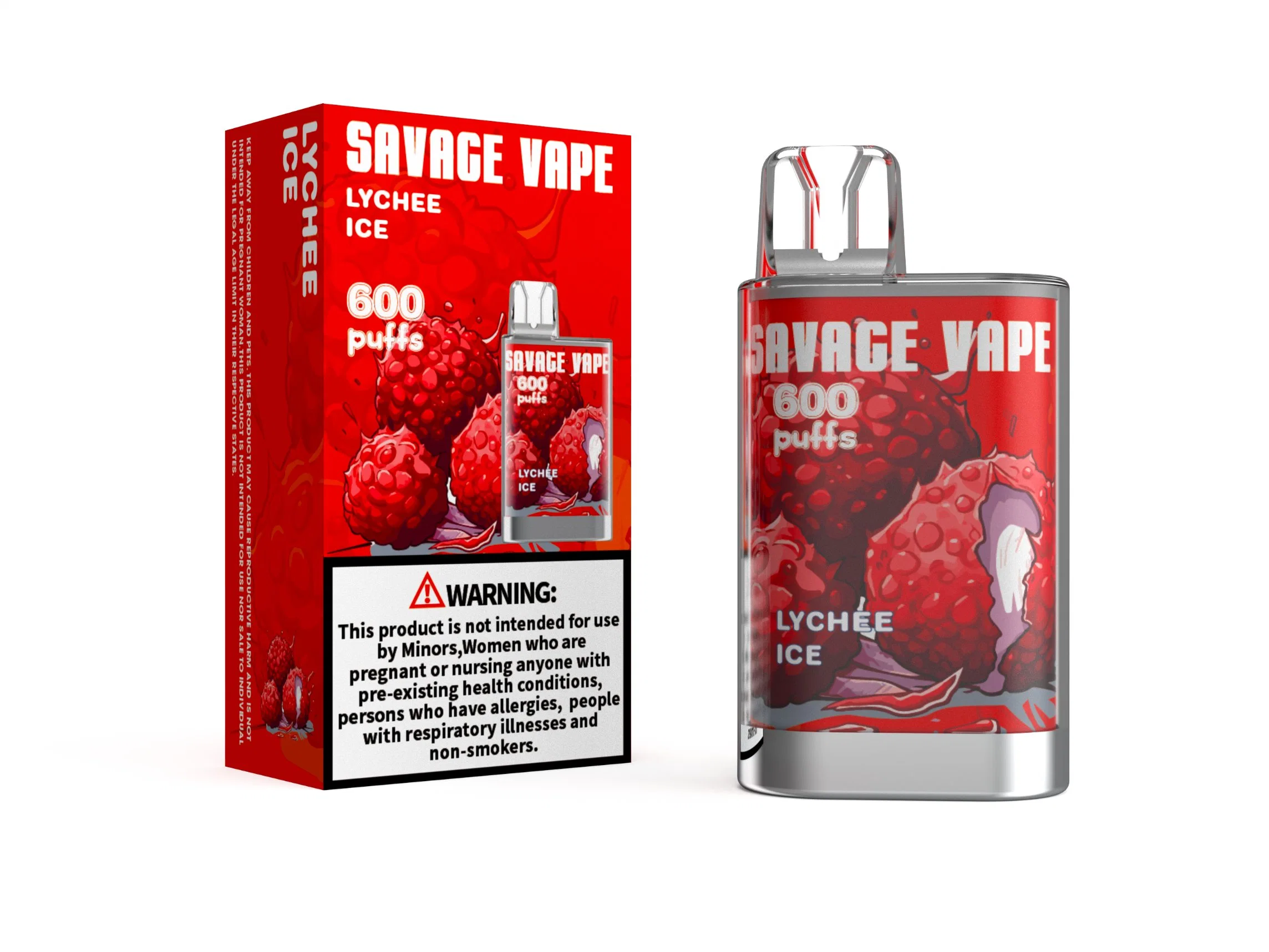 Germany Warehouse Original Savage Vape Crystal 600 Puff Disposable/Chargeable Vape Pen Pod Device 550mAh Vapes Kit 20mg Nic Wholesale/Supplier Mini E Cigarettes 10PCS Per Pack