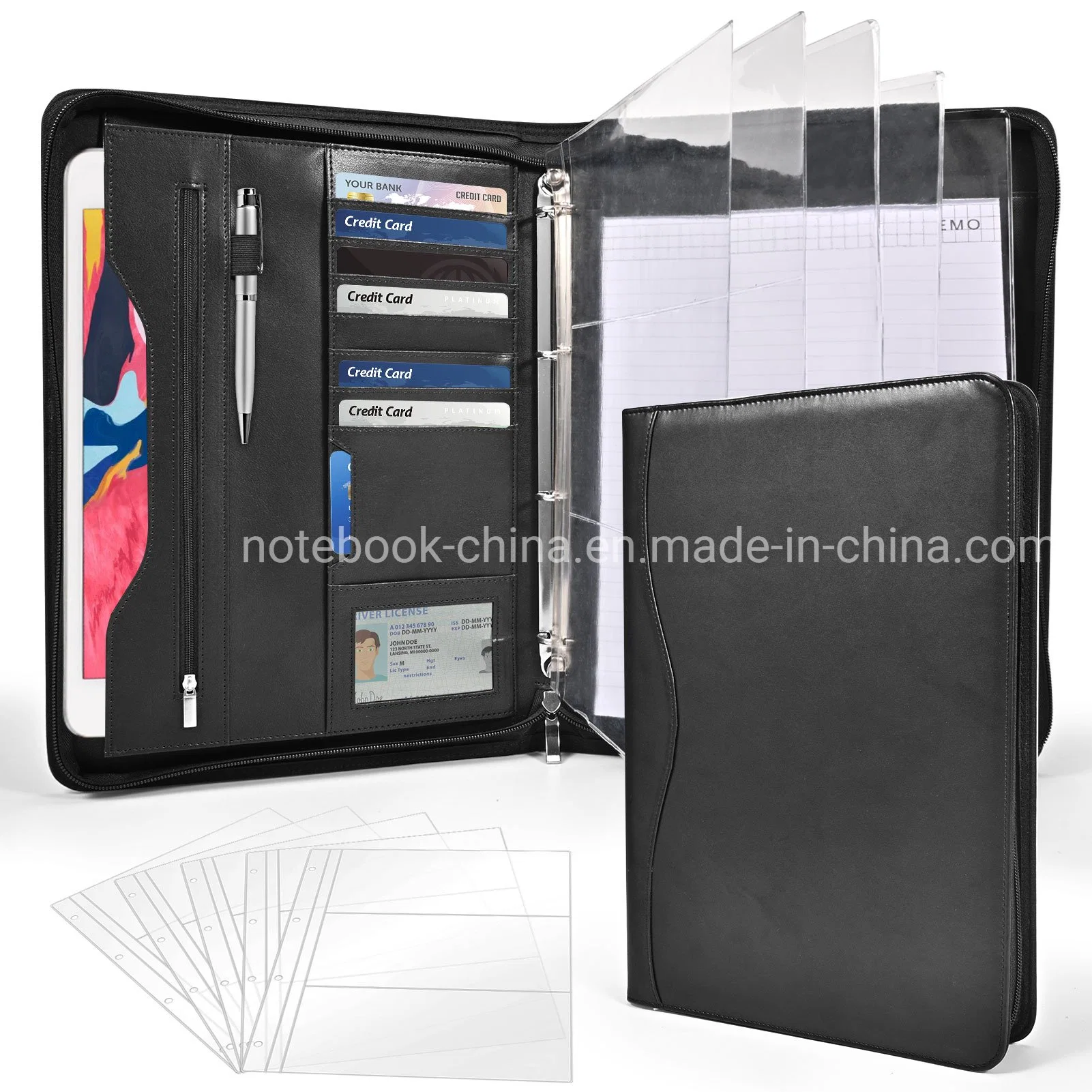 Custom Multi Functional School Office Files Folders Stationery Personal Zipper Secret Trading Card Binders Document Folder