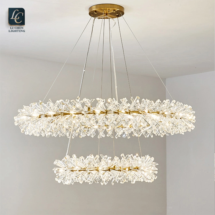 Luxus Design Wohnzimmer Esszimmer Messing Kristall LED Kronleuchter