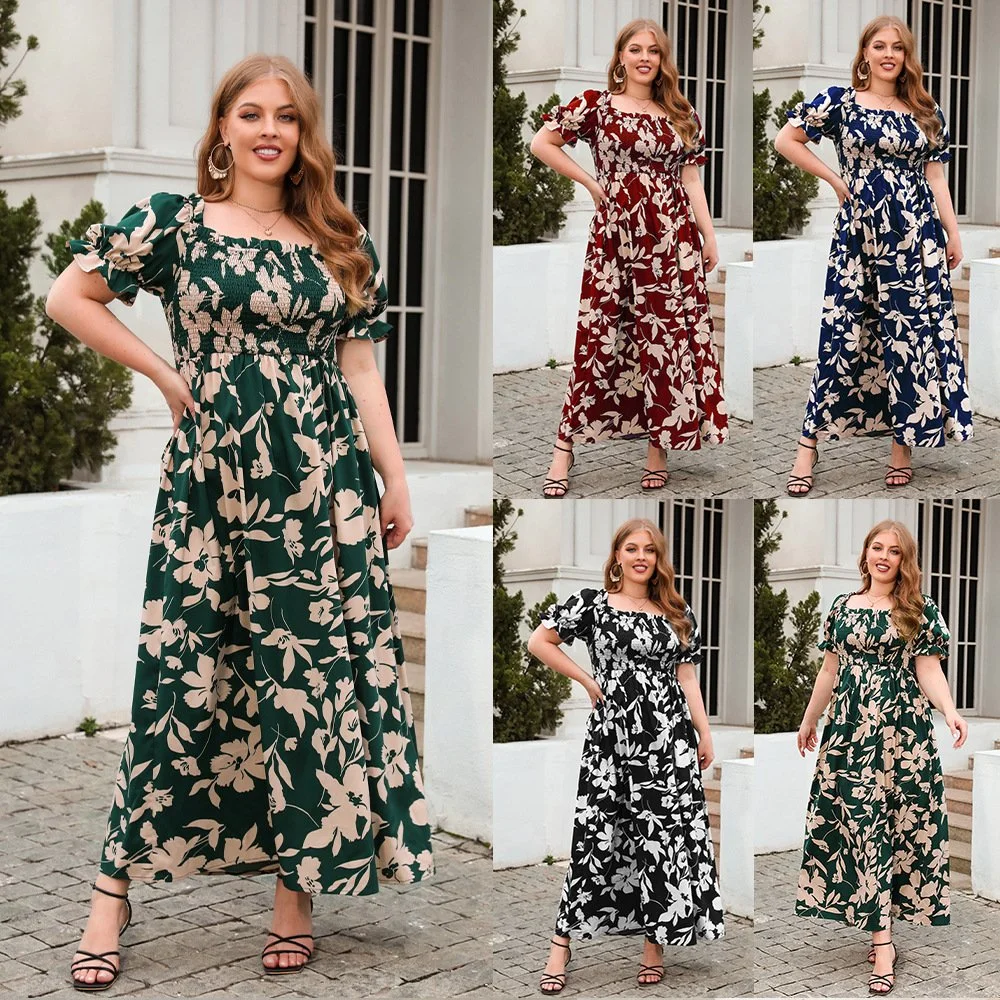 Personalizar Verano Casual Chiffon mujeres vestido Plus Talla Señoras Vestido