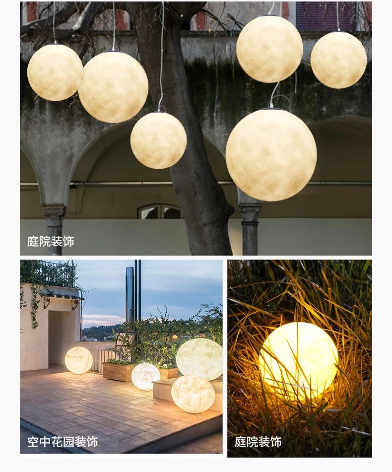 Outdoor Plastic Moon Hanging LED Decoration Lighting Landscape Water Resist Moon Garden Holiday Decoration Lighting