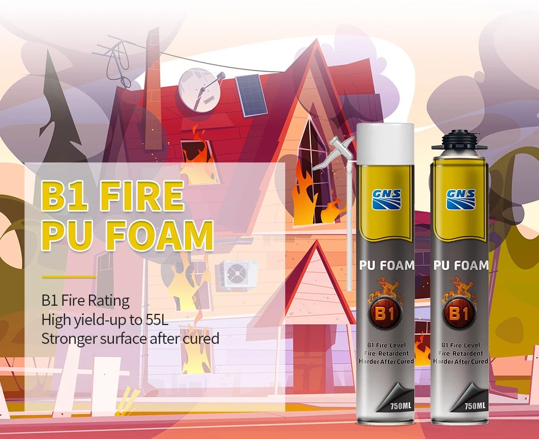 B1 Fire Retardant High quality/High cost performance  Expanding Construction Foam Polyurethane Adhesive Gap Sealant for Fire Retardant Project