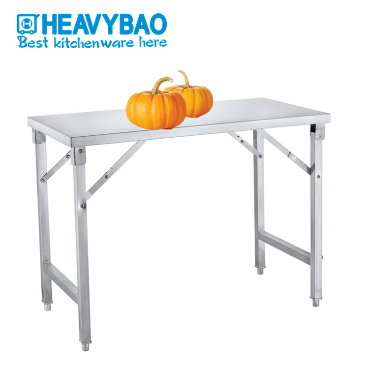 Restaurante Heavybao Knocked-Down Cocina laboratorio de tubo redondo de acero inoxidable mesa de trabajo en 700mm de ancho