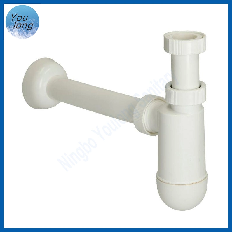 Plastic Kitchen Sink Stopper Drain Pipe Single Basin Launching PP Bottle Drain Sink Trap