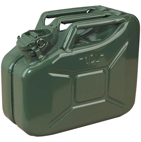 2.5 Gallon Jerry Can 10 Liter Gas Fuel Steel Tank Green Mil-Spec Nato Style Gerry Can