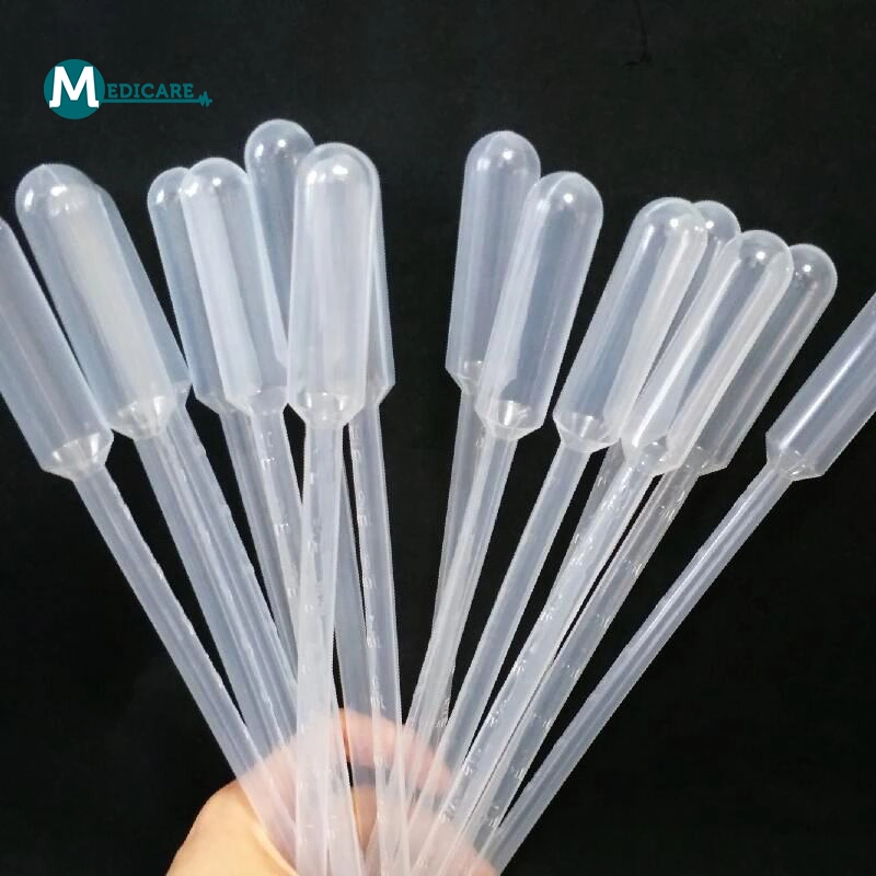 Laboratório de manuseio de líquidos de plástico descartável de 3ml estéril de pipetas