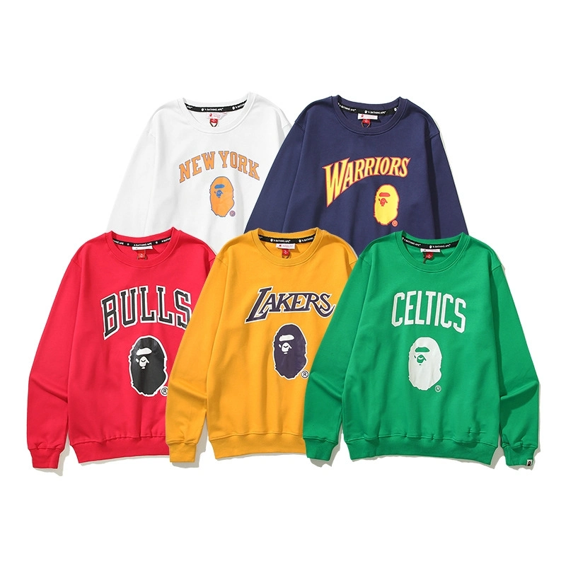 Mens Fashion Athletic Basketball Hoodies Bulls Lakers Celtics Solid Color Fleece Pullover Hoody Cotton Sport Sweatshirt