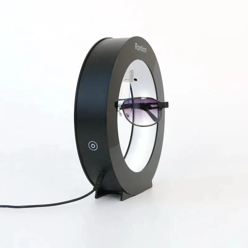 La rotación de levitación magnética de la pantalla de estante de racks de gafas de sol de acrílico