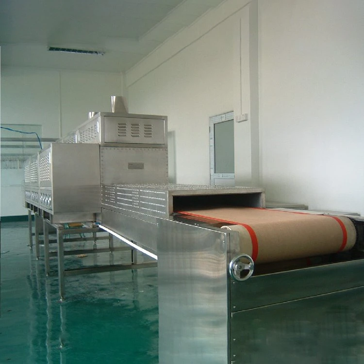 Fully Automatic Continuous Belt Dryer Industrial Microwave Conveyor Dryer Processing Black Ice Fly Drying Machine