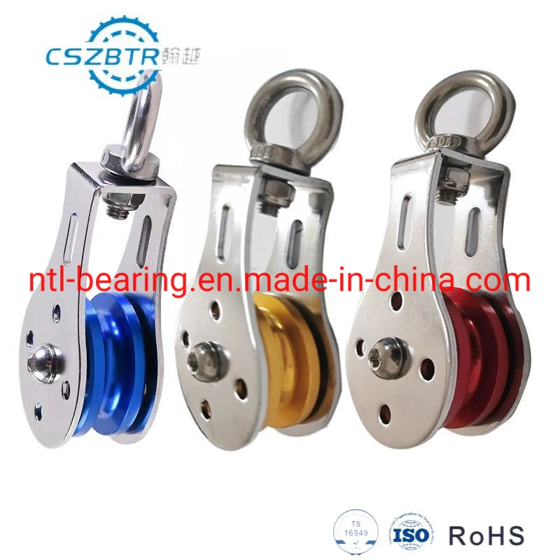 Hoisting Rope Training Glidewheel Sheave Fixed Caster Fall Block 55mm 70mm 90mm 100mm Aluminum Al Fitness Gym Wheel Elevator Pulley