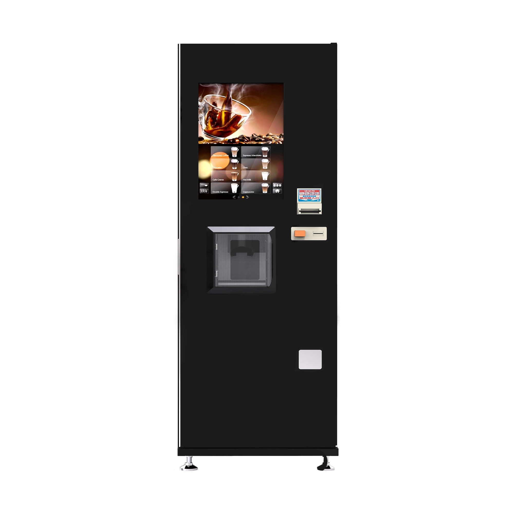 Cash operado máquina de venda automática de café Espresso com tela sensível ao toque