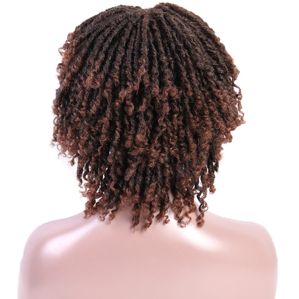 6 Inch Faux Locs Wigs African Dreadlocks Crochet Twist Hair Wigs Soft Bouncy Curly Short Synthetic Wigs for Women Afro Crochet Locs Wigs