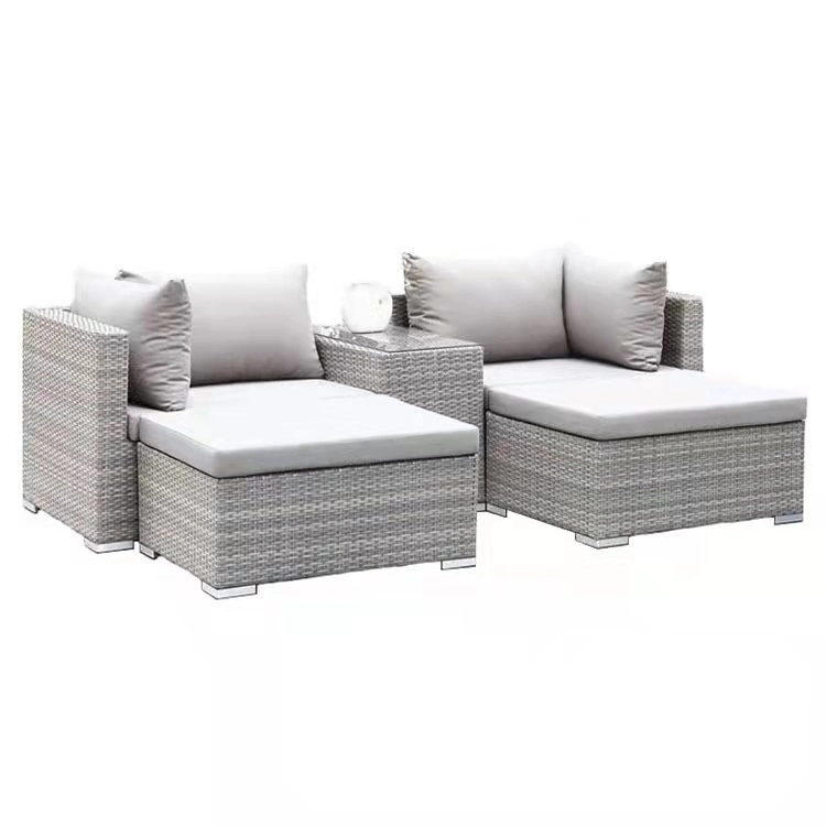 Hot Sale Outdoor Aluminum Frame PE Wicker Couch Corner Rattan Sofa Set