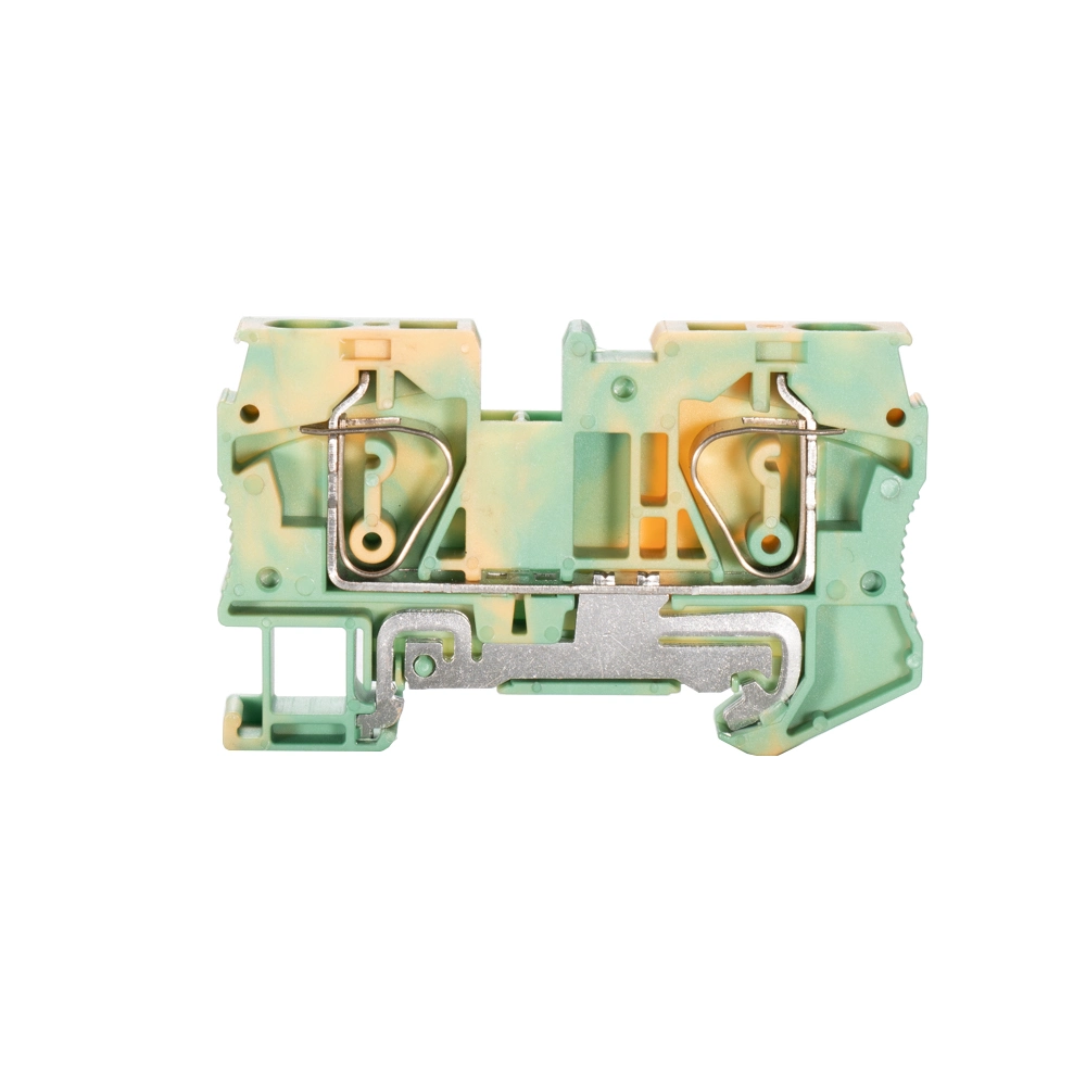 6mm Earthed Screwless Spring Cage DIN Rail Terminal Block