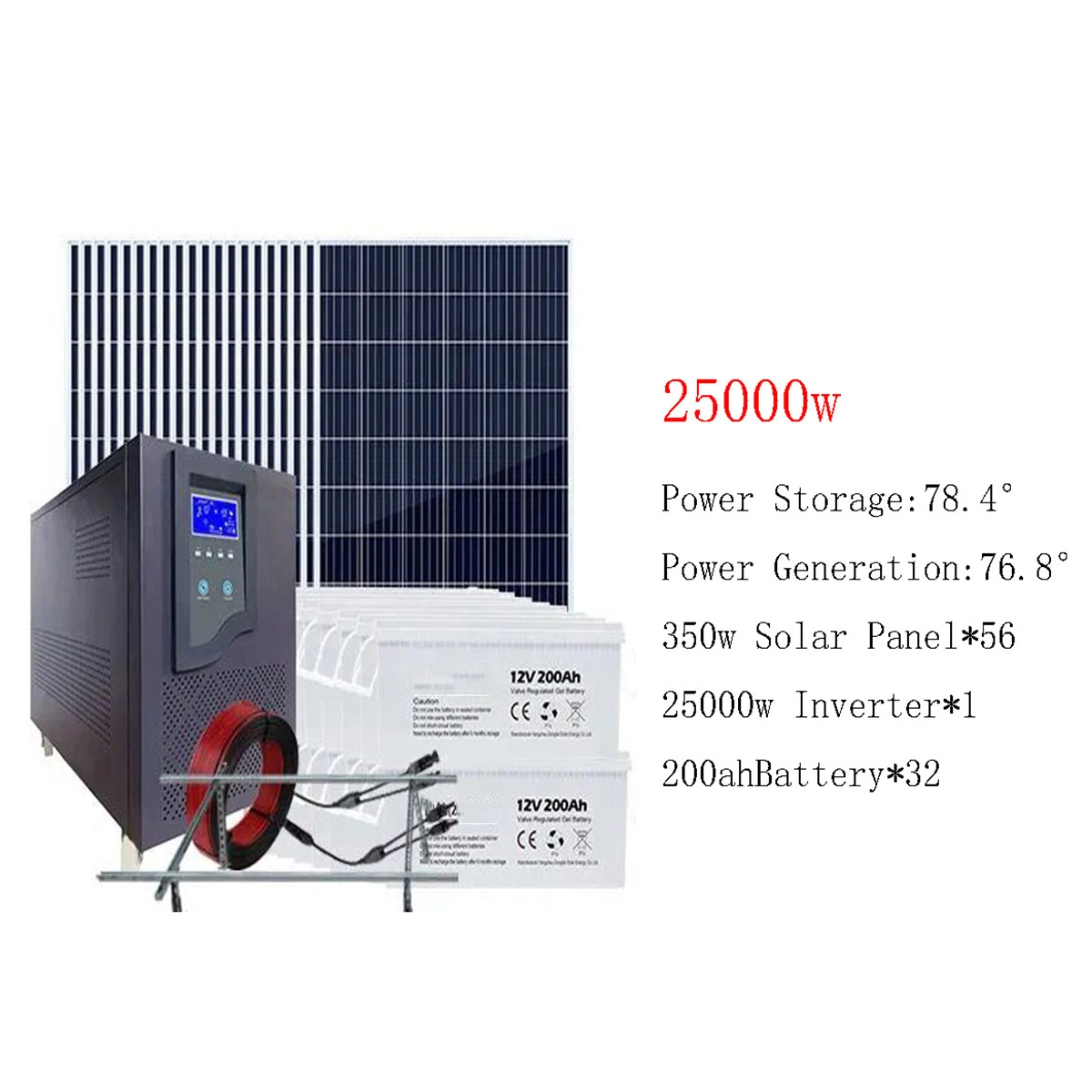 Solar Generator 220V 300W Output for Home Lighting Support TV Fan Solar Energy Power System