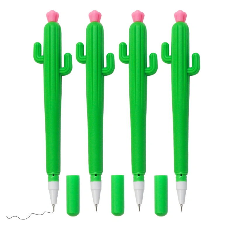 Cute Cartoon Stress Relieving Pen Cactus Soft Rubber Neutral Pen Student Creative Stationery