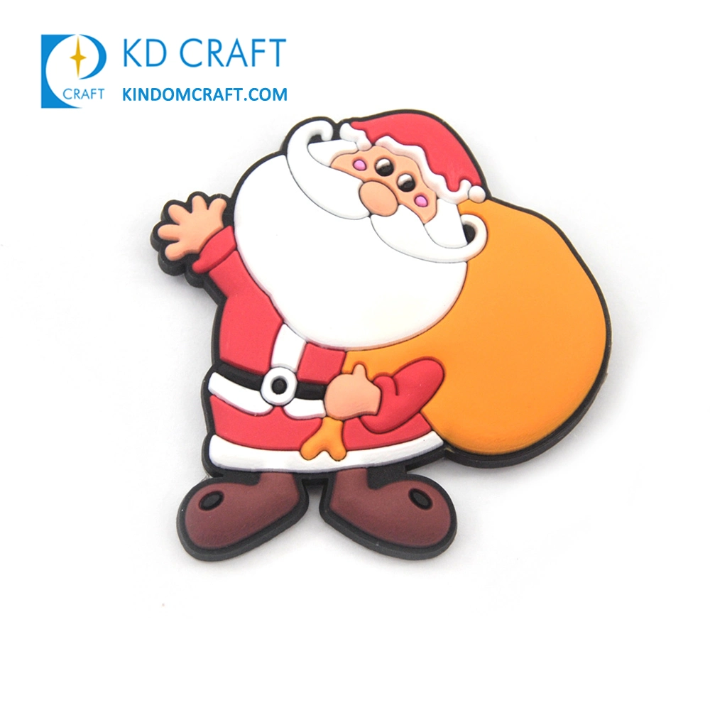 Wholesale/Supplier Custom Logo 2D 3D Silicone Rubber Soft PVC Festival Christmas Cute Santa Claus Fridge Magnet for Souvenir