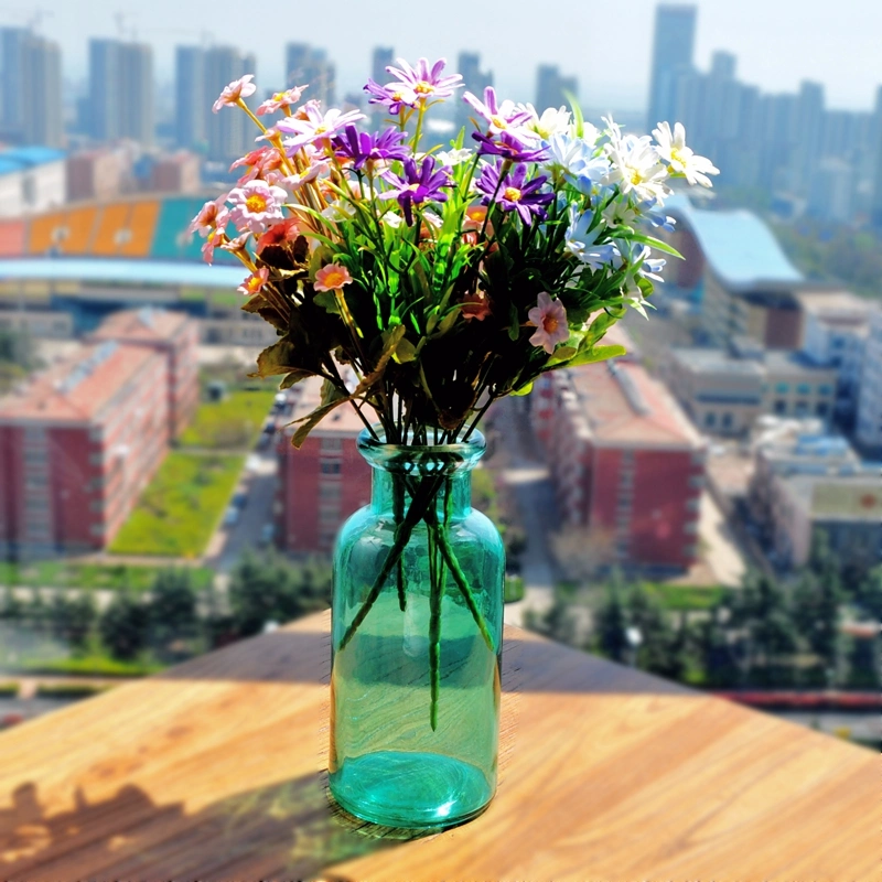 Green Glass Craft Vase of Grace Simple Round Shape