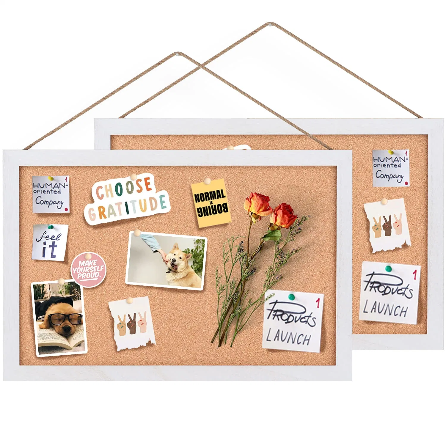 Cork Board Bulletin Board, Decorative Hanging Pin Board, Perfect for Home Office Decor, Home School Message Board or Vision Board