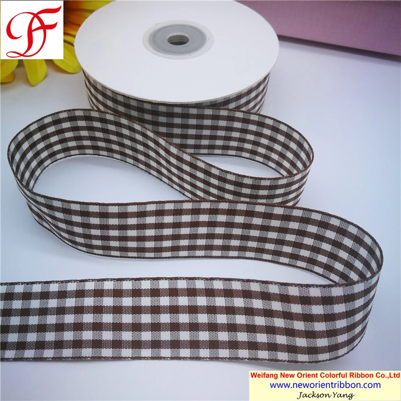 High quality/High cost performance  100% Polyester Gingham/Check Ribbon for Gifts/Wedding/Wrapping/Seasons Decoration /Christmas/Packing/Garment/Bows