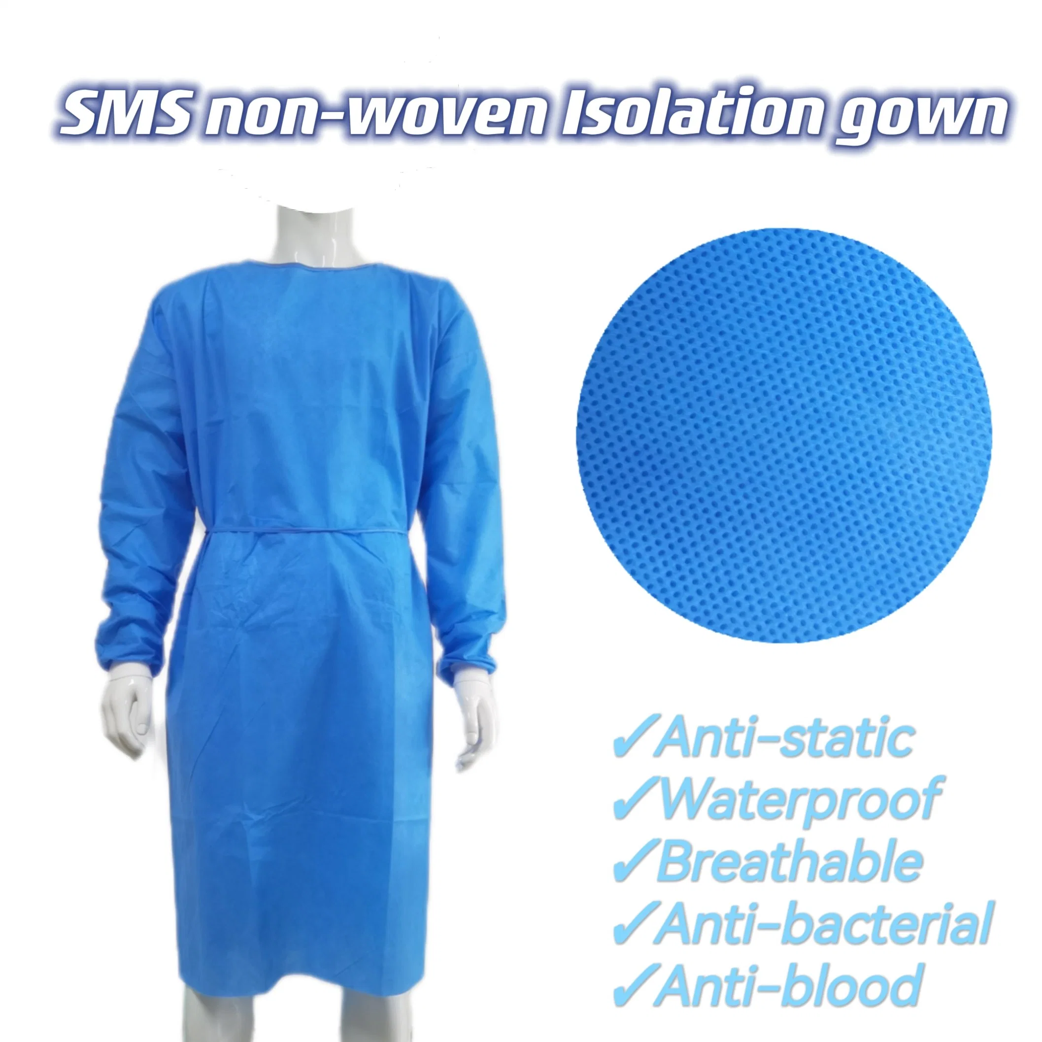 AAMI Level 2/3 Nonmoven Blue 30GSM Einweg-Gown Medical for US-Markt