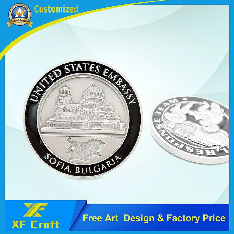 Professional Custom Us National Flag Antique Military Award Honor Souvenir Coins Metal Art Crafts Police Chile Colombia Navy Coin Badge with Logo