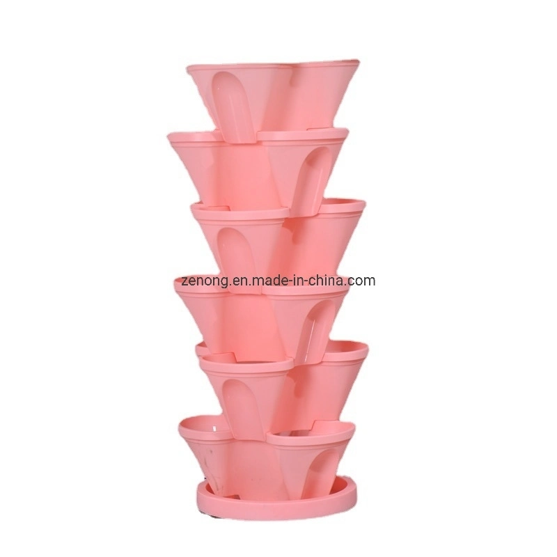 Stacking Tower Pot Hydroponic Growing Plastic Flower Pots for Plant