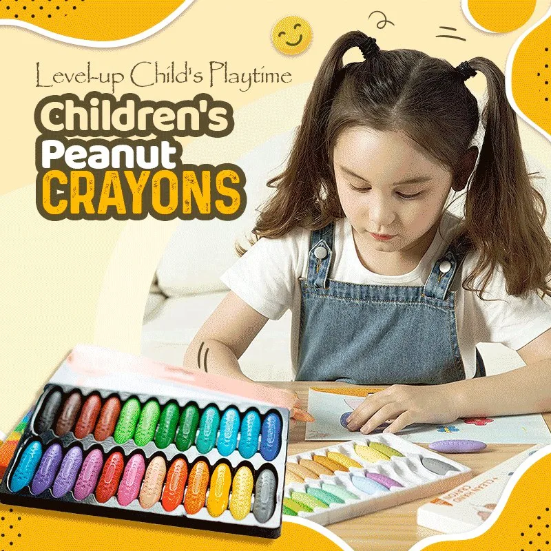 Non-Toxic Washable Crayons 12 24 PCS Peanut Wax Crayons for Child